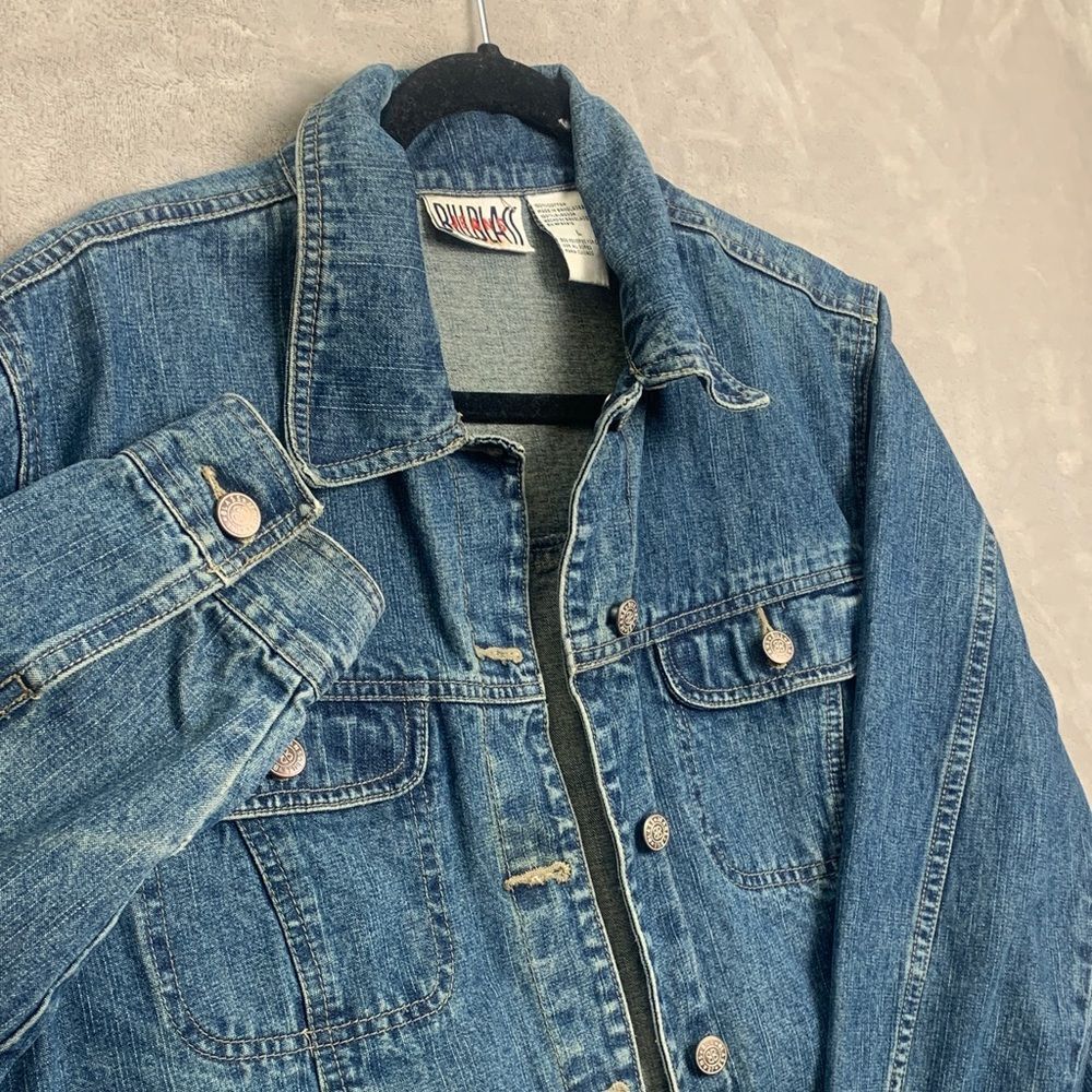Vintage Bill Blass Men Large Blue Denim Trucker Jean Jacket